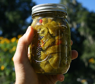 homegrown pickled jalepeno slices