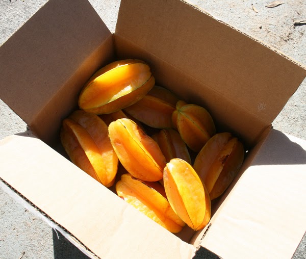 a box of starfruit