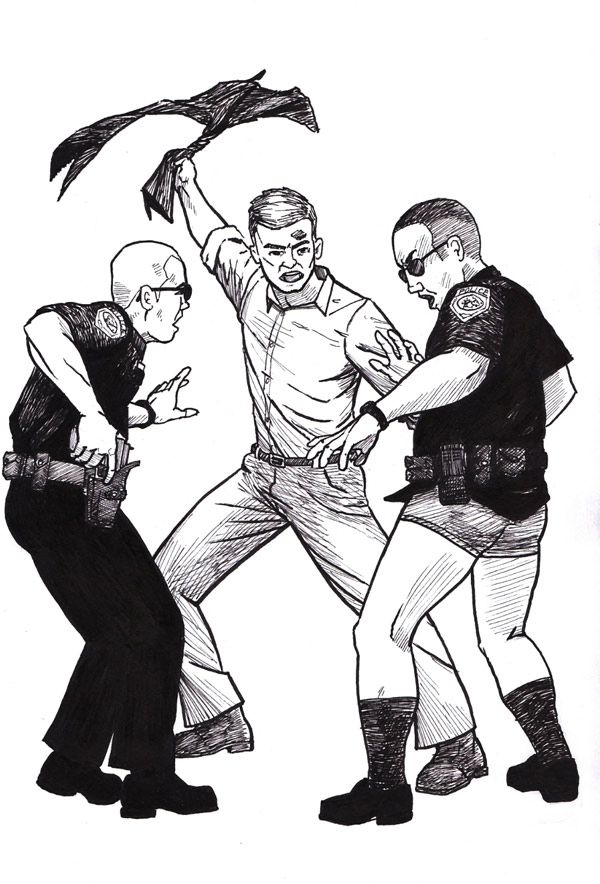 "Jack attacked the officer - with his own pants!"